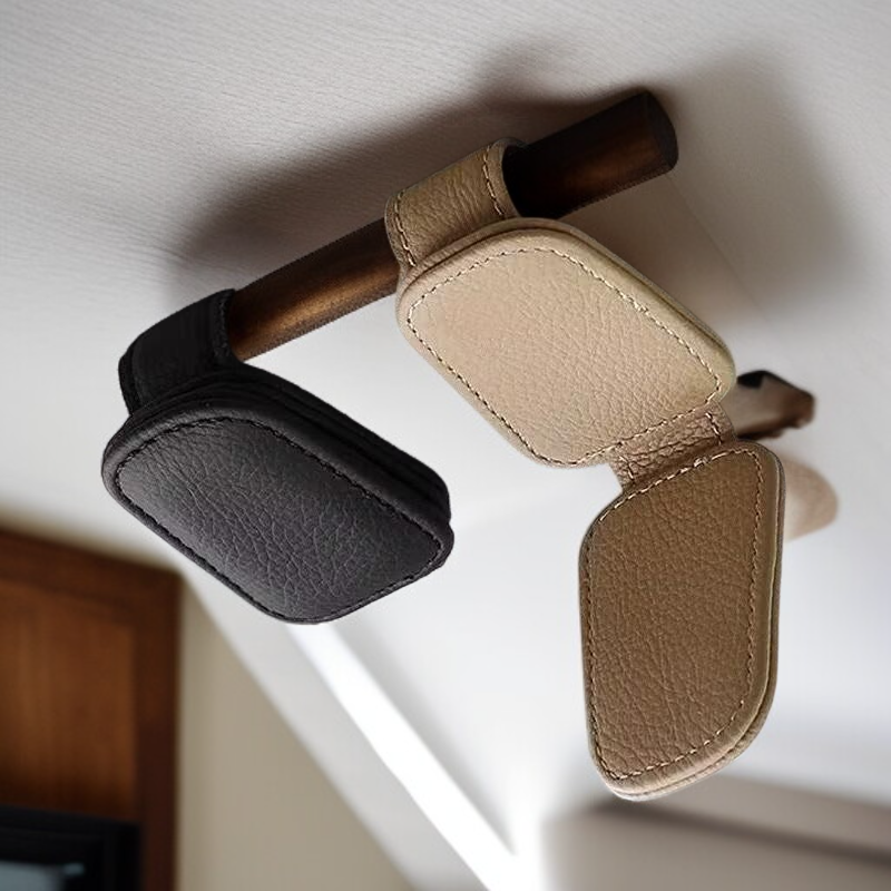  다기능 차량 선글라스 클립 가죽 선바이저 안경 보관함