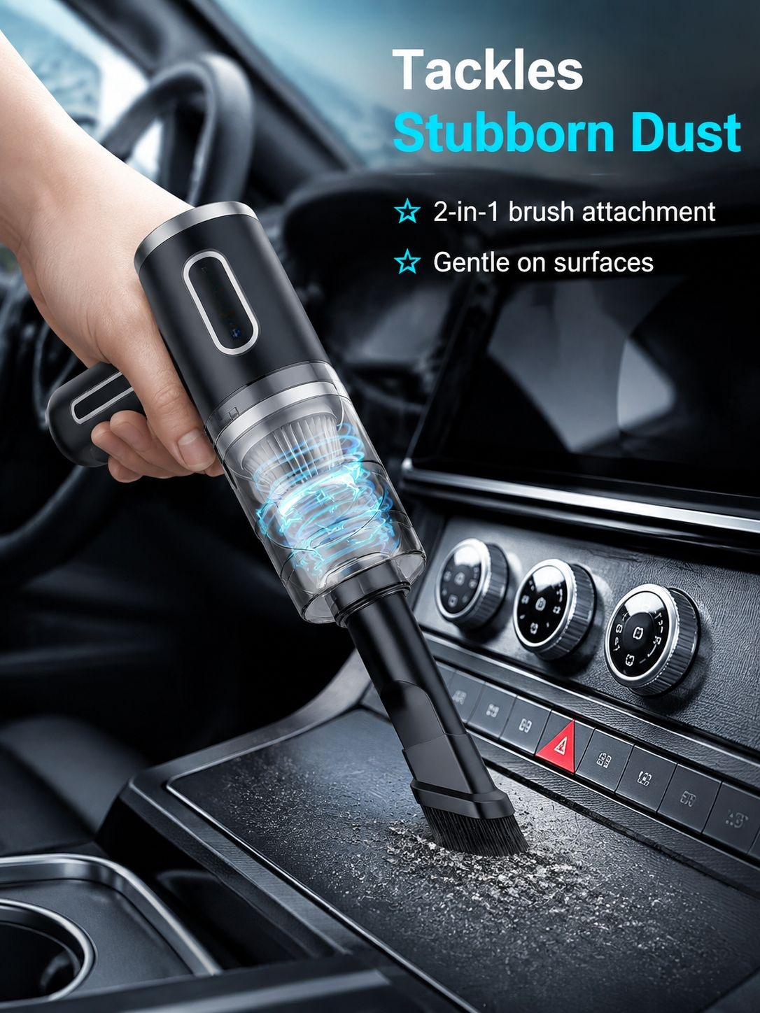 Rechargeable vacuum cleaner showing its cordless convenience