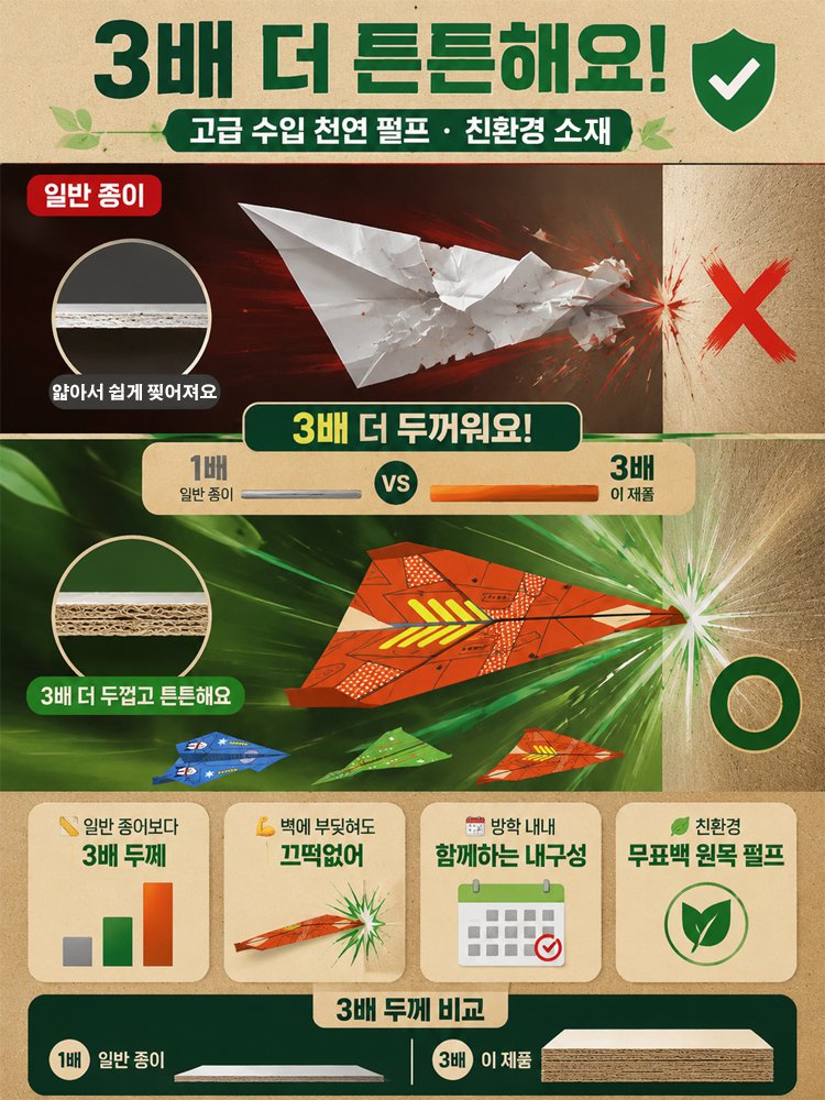 항공 과학 설계로 압도적으로 잘 나는 3D 입체 종이비행기