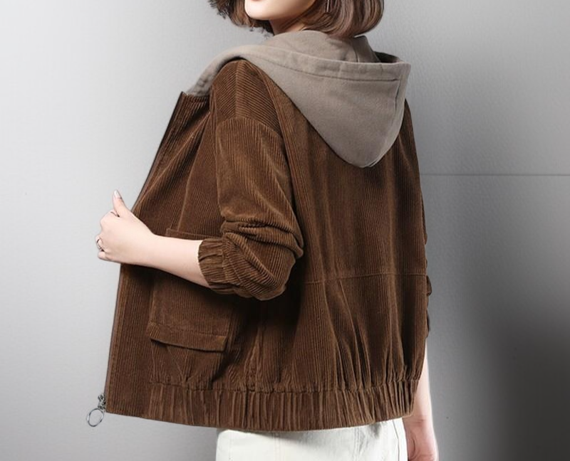 트렌디한 코듀로이 숏 재킷 디테일