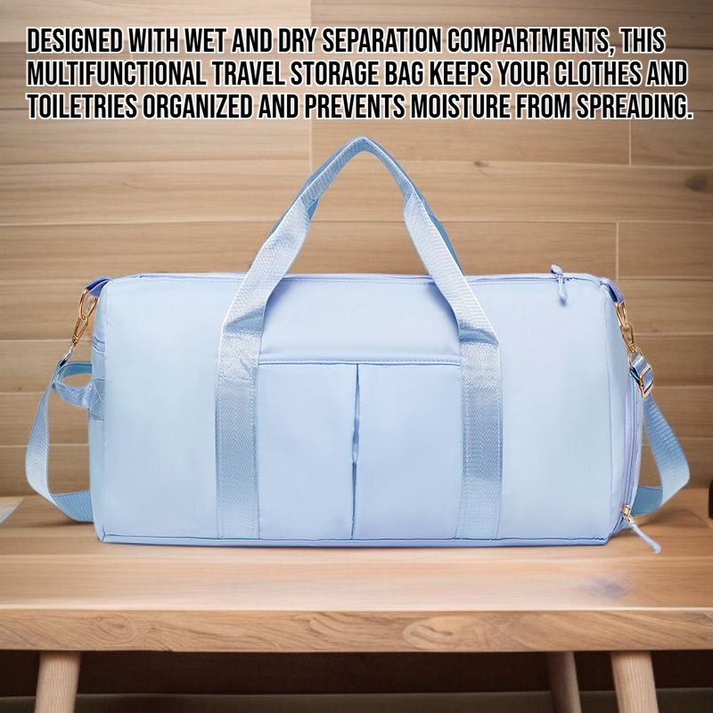 Multifunctional travel storage bag with wet and dry separation