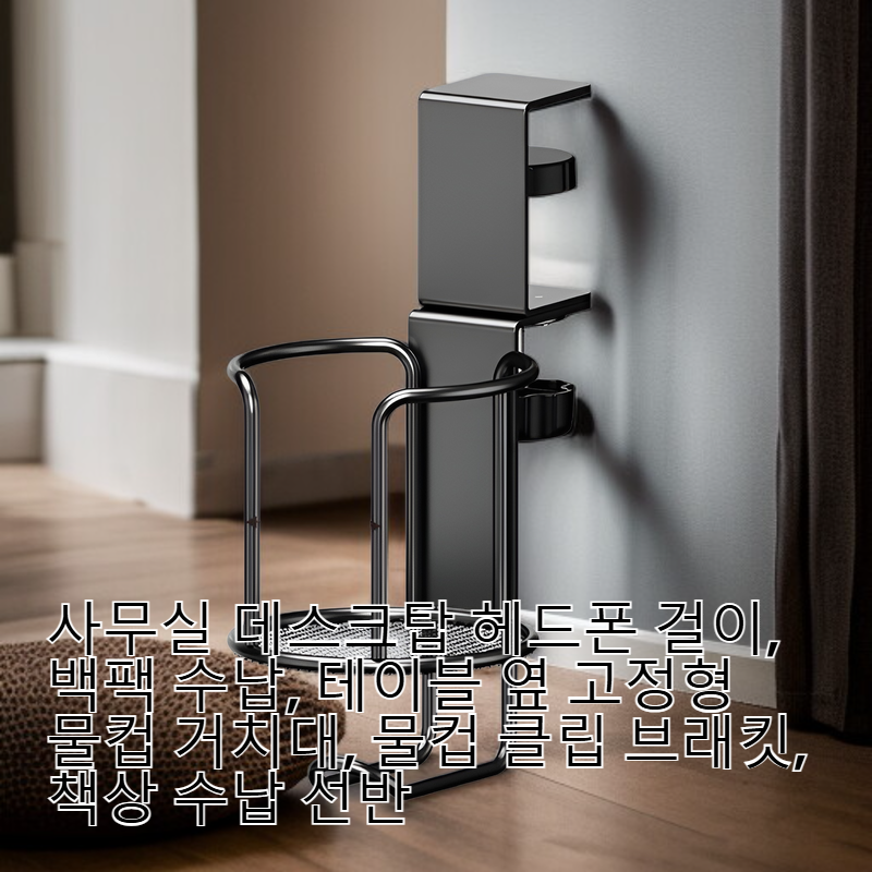 책상용 헤드폰 걸이 가방 수납 클립 컵홀더 다용도 선반