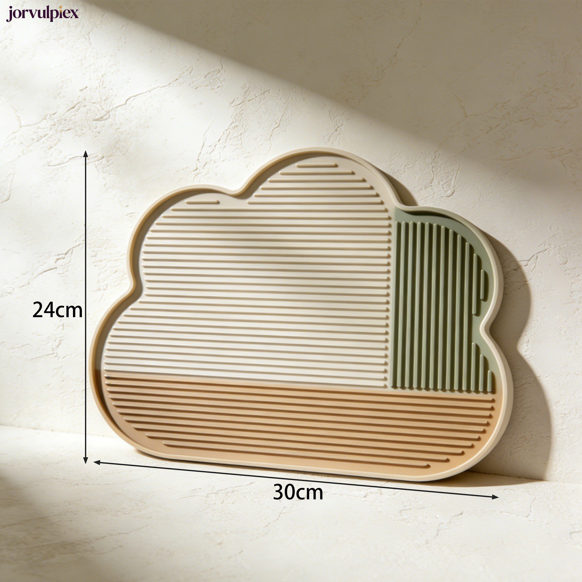 Close-up of the draining mat's textured anti-slip surface