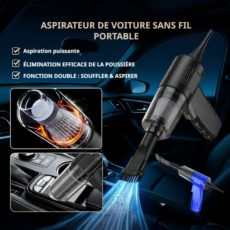 Aspirateur de voiture sans fil portable à main