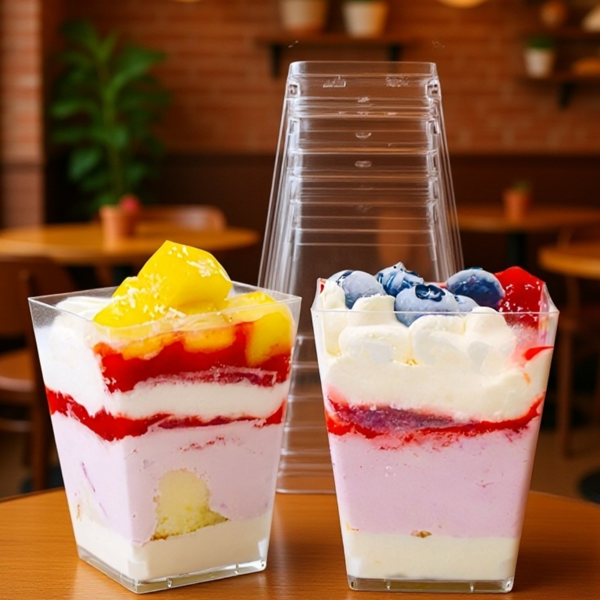 وعاء حلوى شفافة مع ملعقة