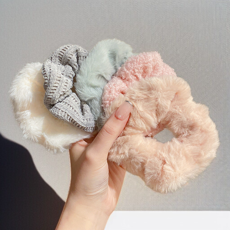 Autumn and Winter Plush Large Intestine Hair Ring