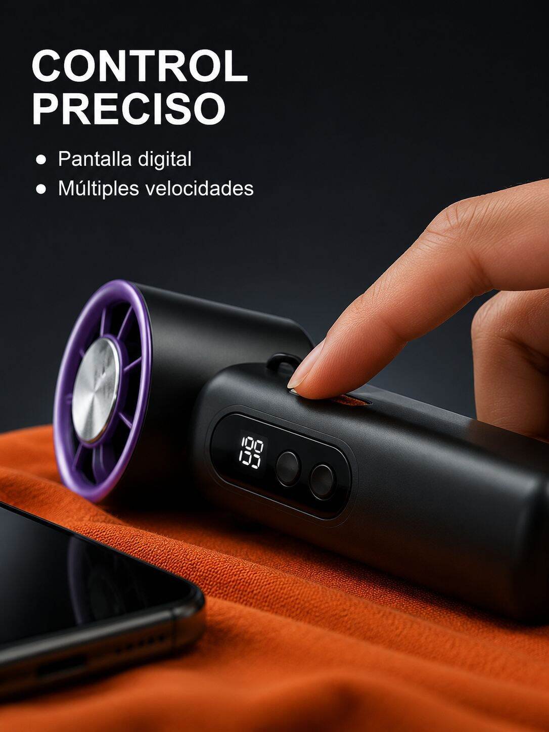 Ventilador portátil de mano con enfriamiento rápido y compresa de hielo