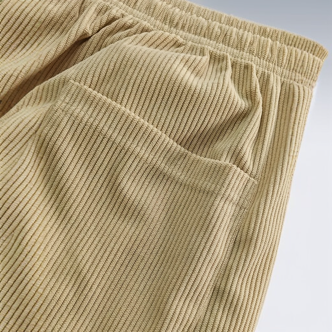 Modern men's casual pants with hanging cord feature