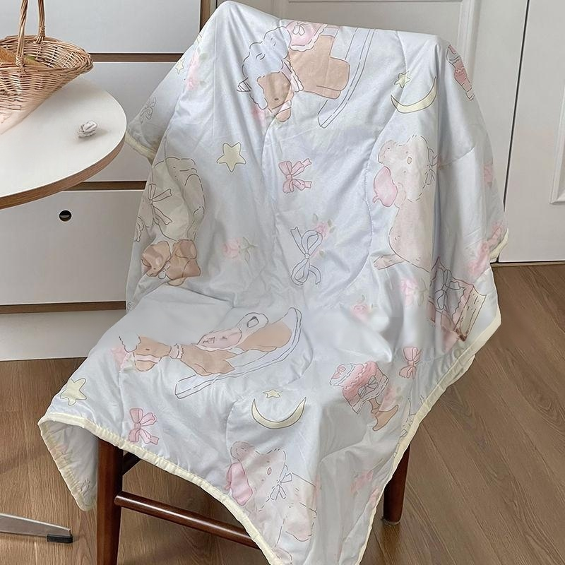 Summer Thin Blanket for Students, Cute Puppy Pattern for Dormitory