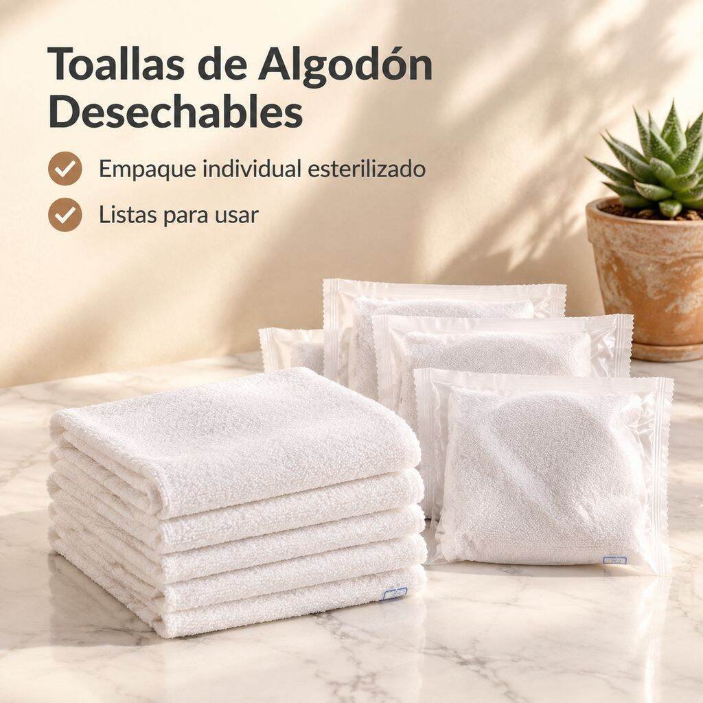 Toalla cuadrada desechable de algodón puro para hoteles