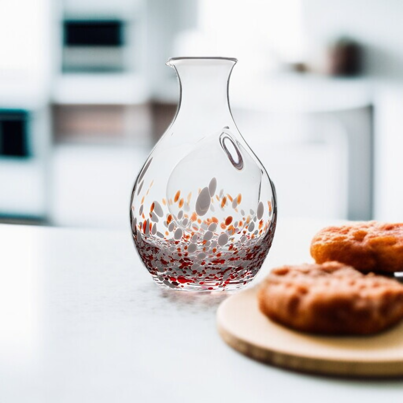 Kristallglas Sake-Set im japanischen Stil, 1 Topf und 2 Tassen, ideales Geschenk