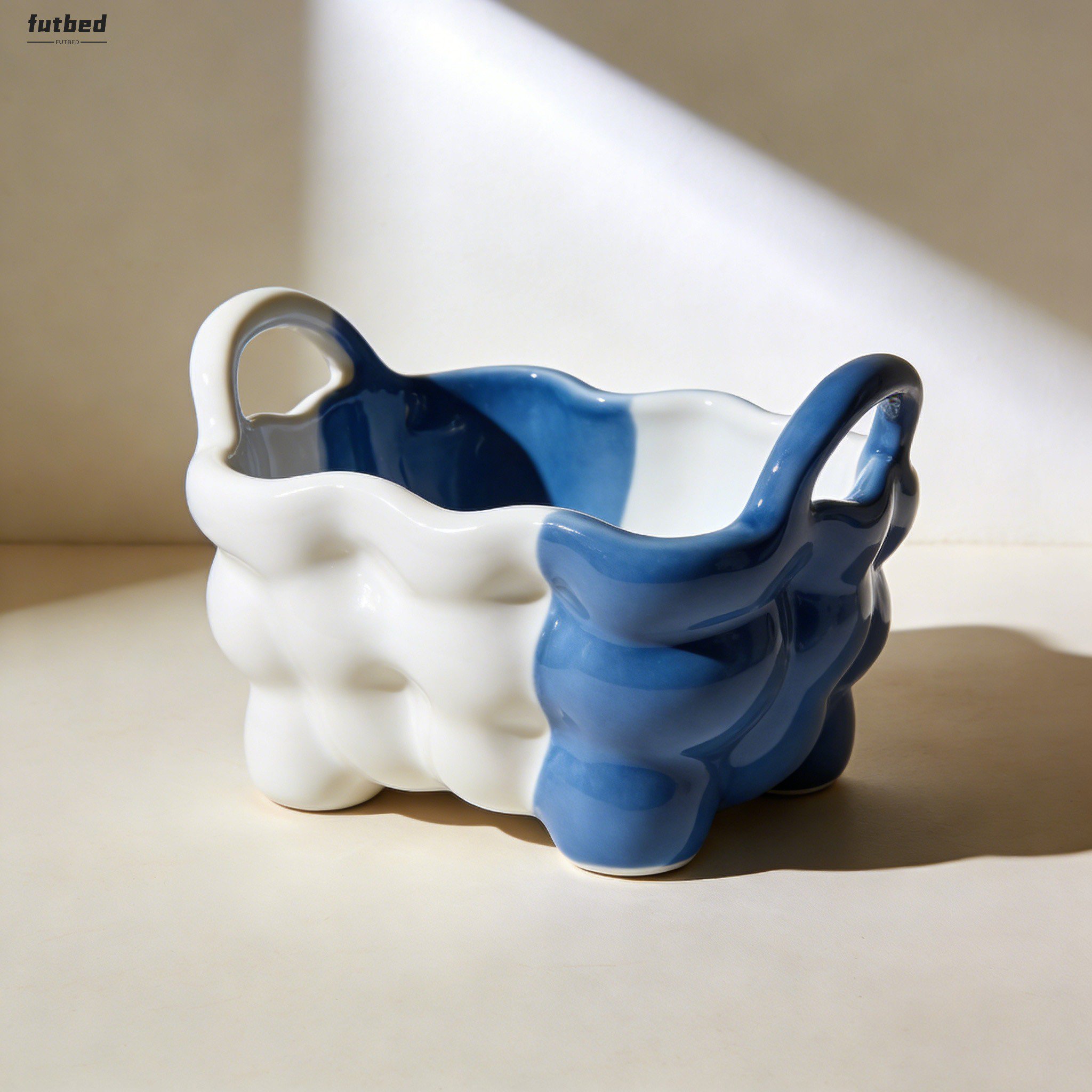 Stylish woven storage basket in living room setting