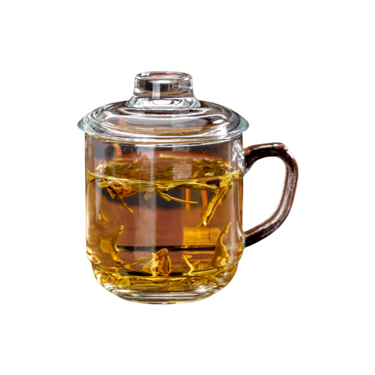 Household Anti-scald Glass Mug with Lid