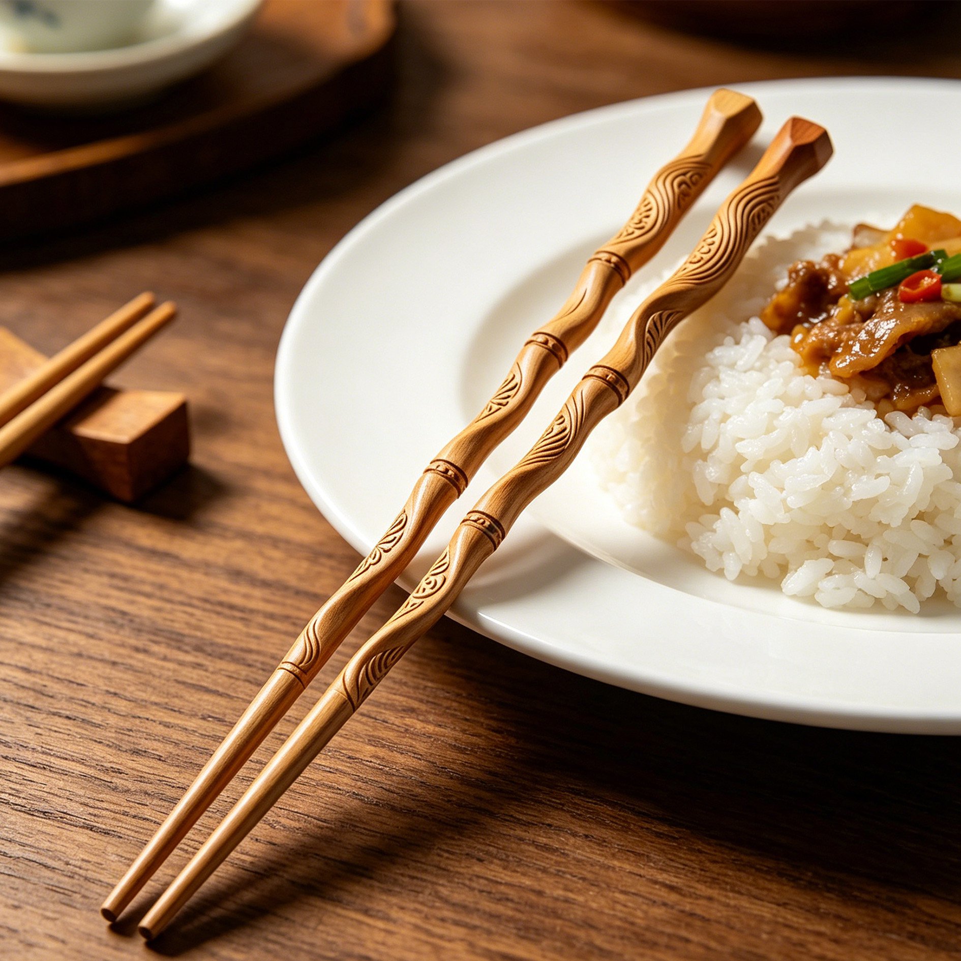 Holzstäbchen für asiatische Küche und Sushi
