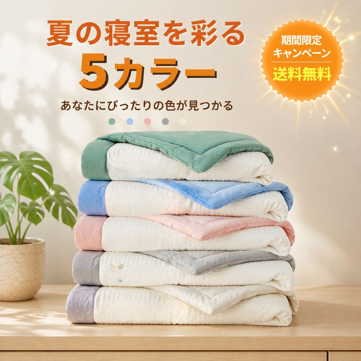 夏用洗濯機で洗えるエアコン布団 軽量で通気性抜群 学生寮用掛け布団
