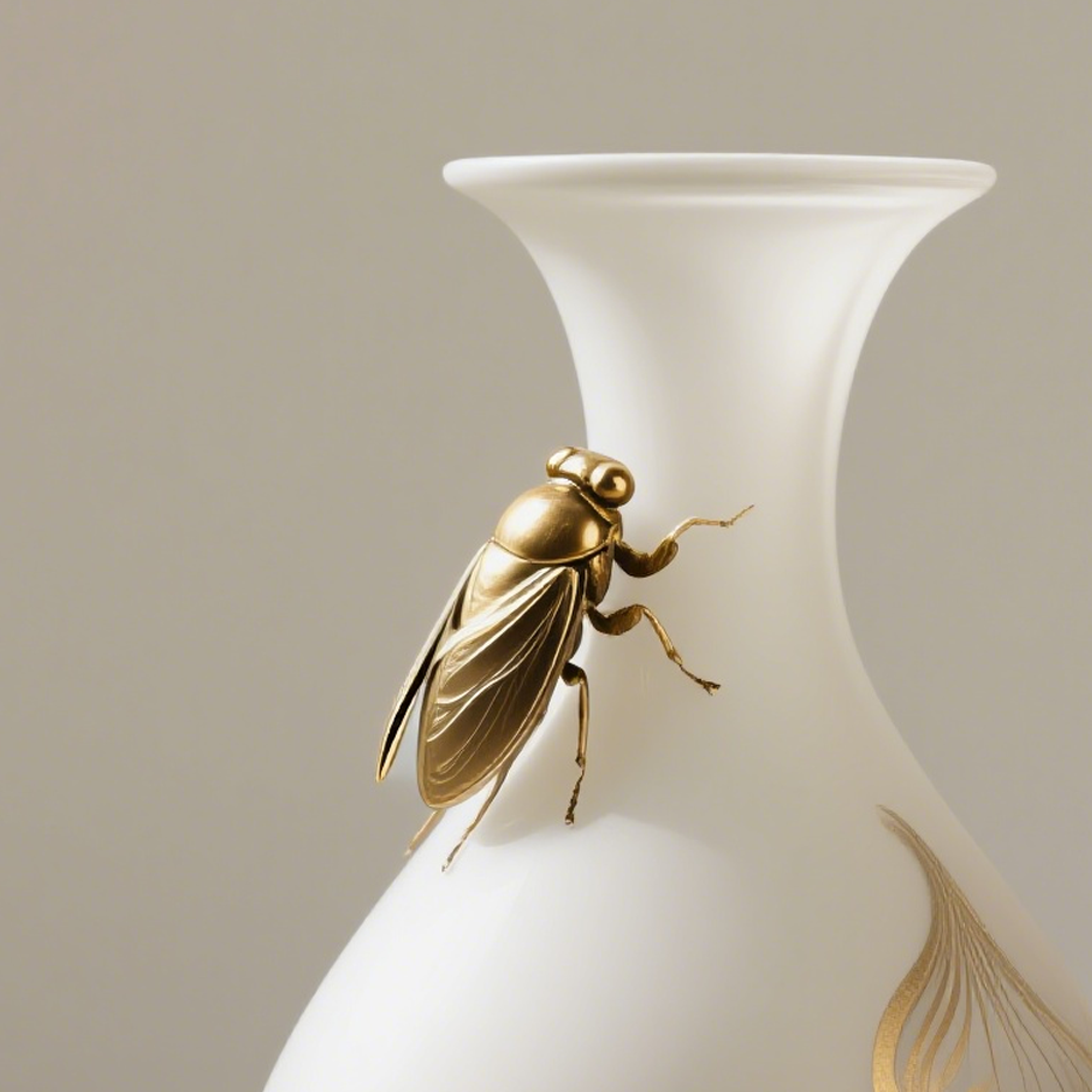 ชุดแจกันเซรามิคจักจั่นทอง 2 ชิ้น