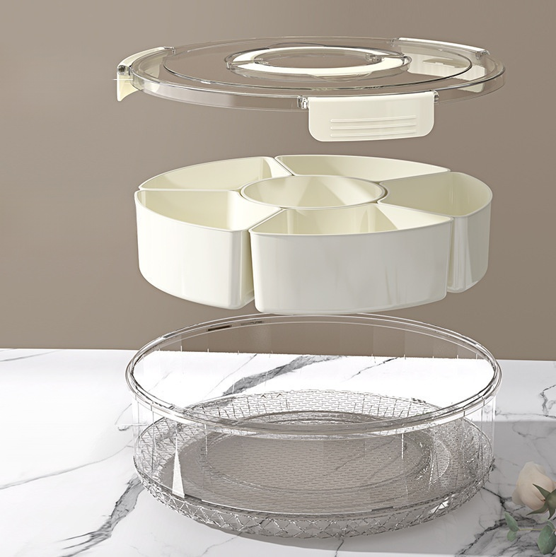 六格带提手便携旋转户外密封香料收纳盒