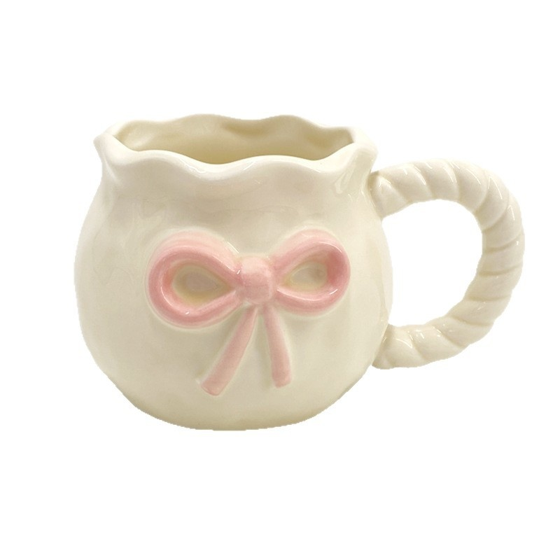 ハンドメイド アンバランス リボン コーヒーカップ