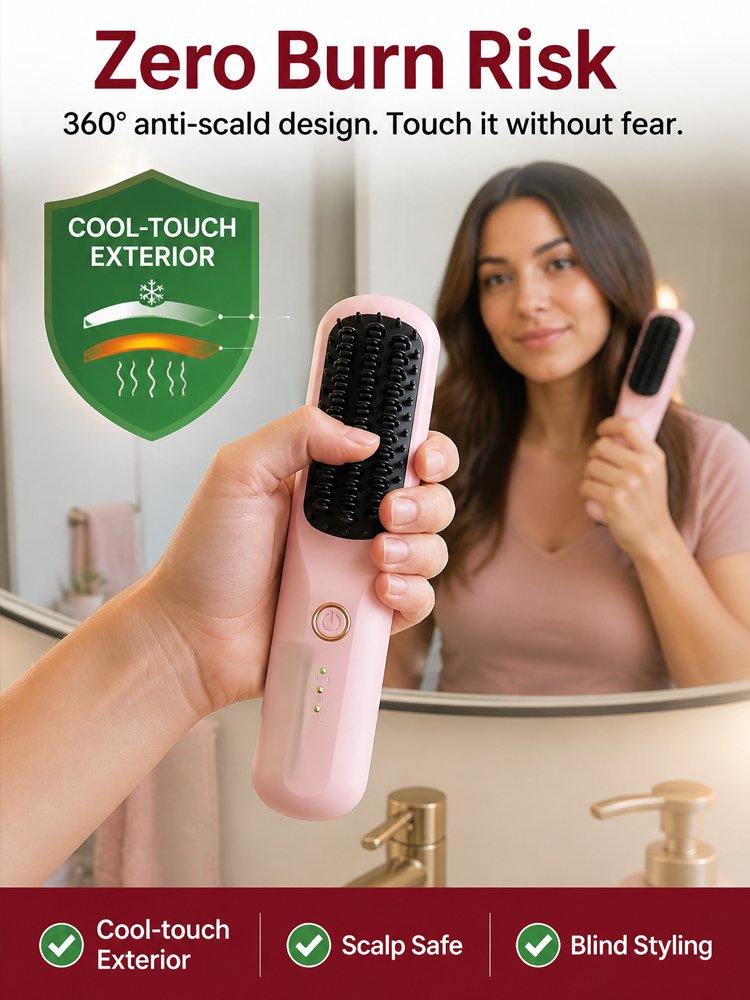 3 Seconds Smooth Ionic Cordless Hair Straightening Brush