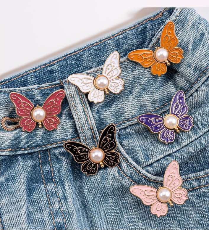 Close up of butterfly waist adjustment buckle design