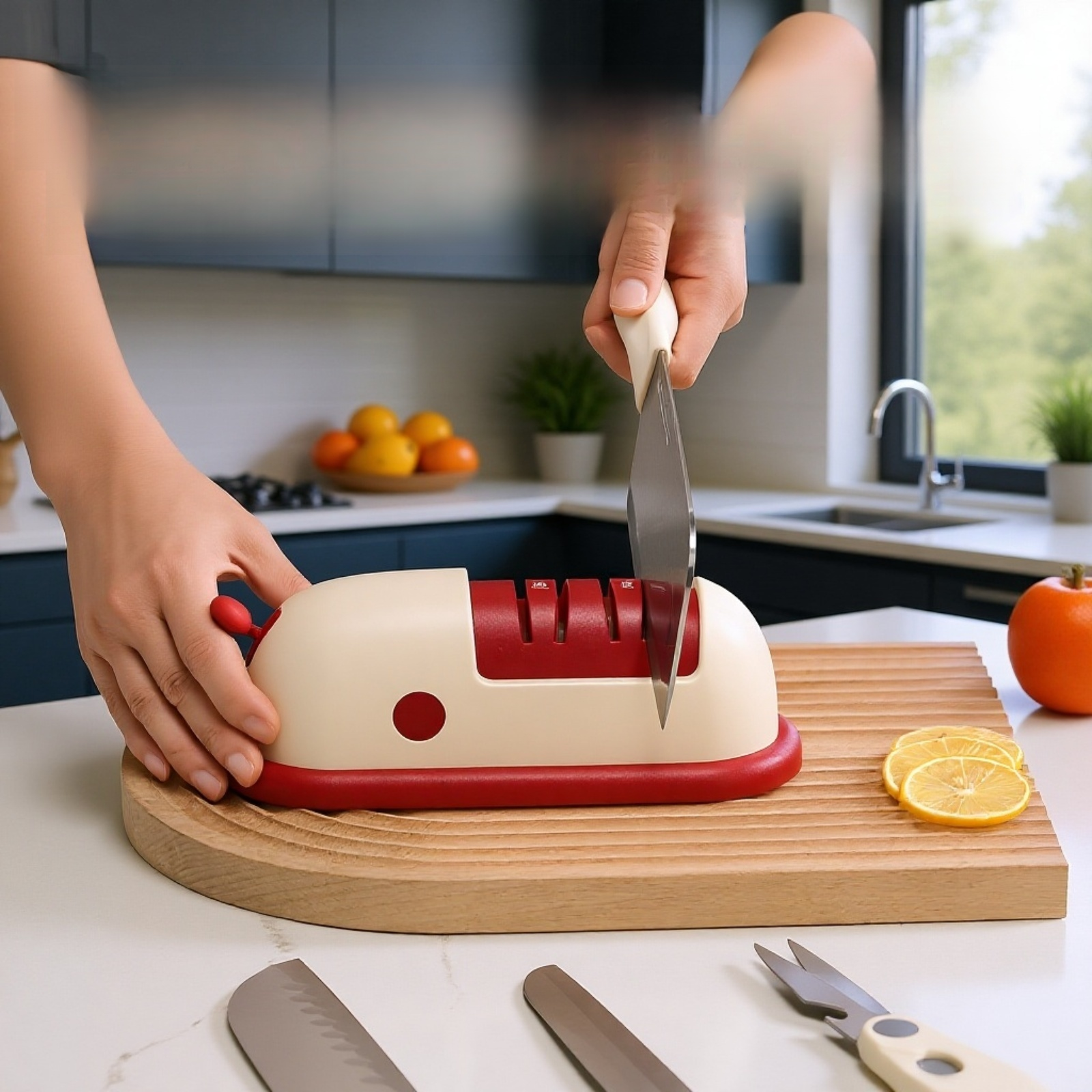 家庭用電動包丁研ぎ器 多機能砥石