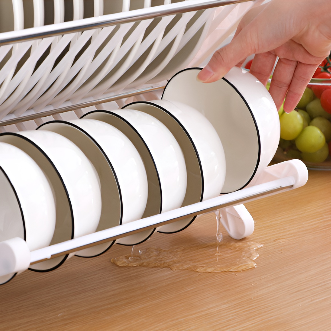 廚房免安裝瀝水收納置物架