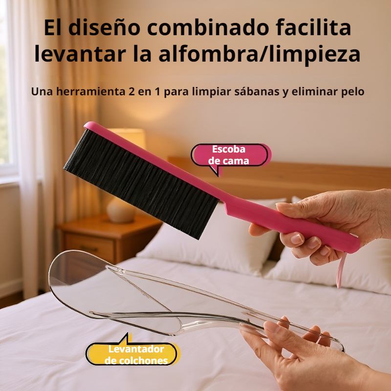 Elevador y cepillo de cama 2 en 1 de operación con una sola mano
