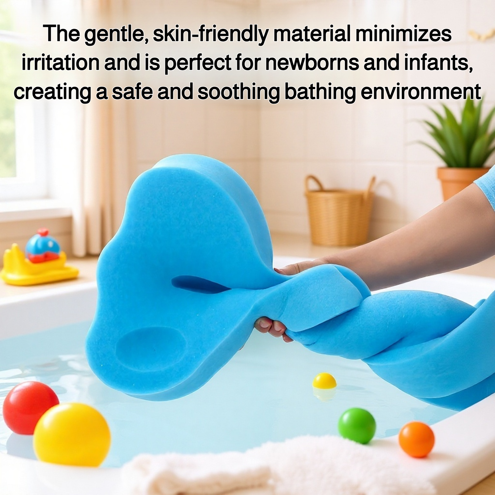 Non-slip sponge insert for infant bathtub