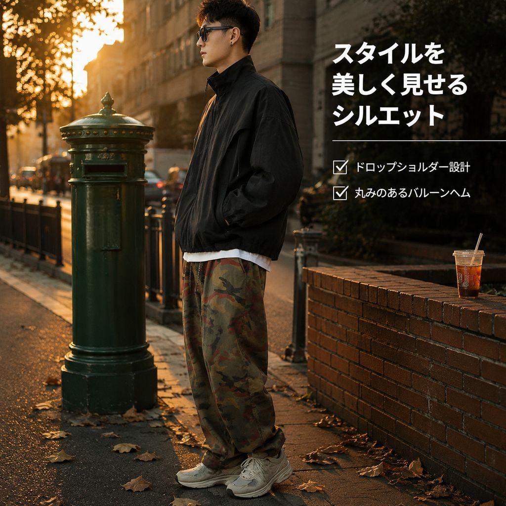 メンズライトスタンドネックカジュアルアウター