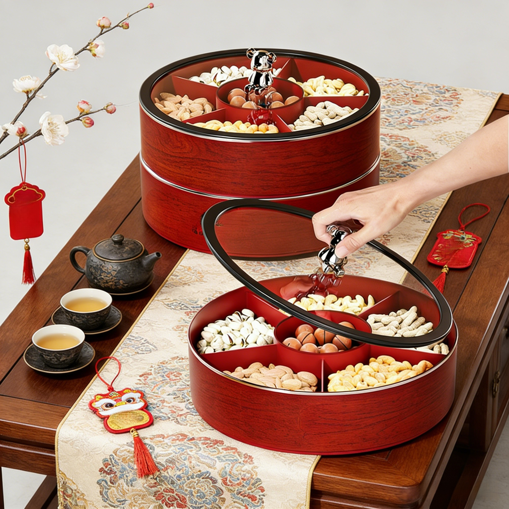 全新可旋轉乾果零食密封收納盒