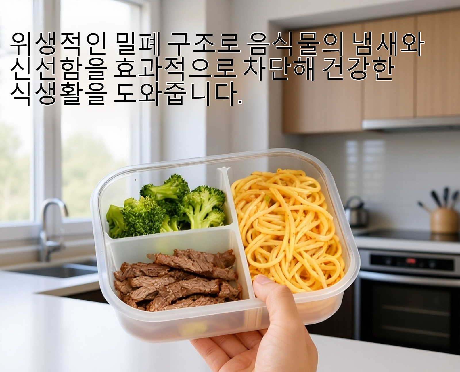 식품을 분리하여 보관하는 칸막이 용기