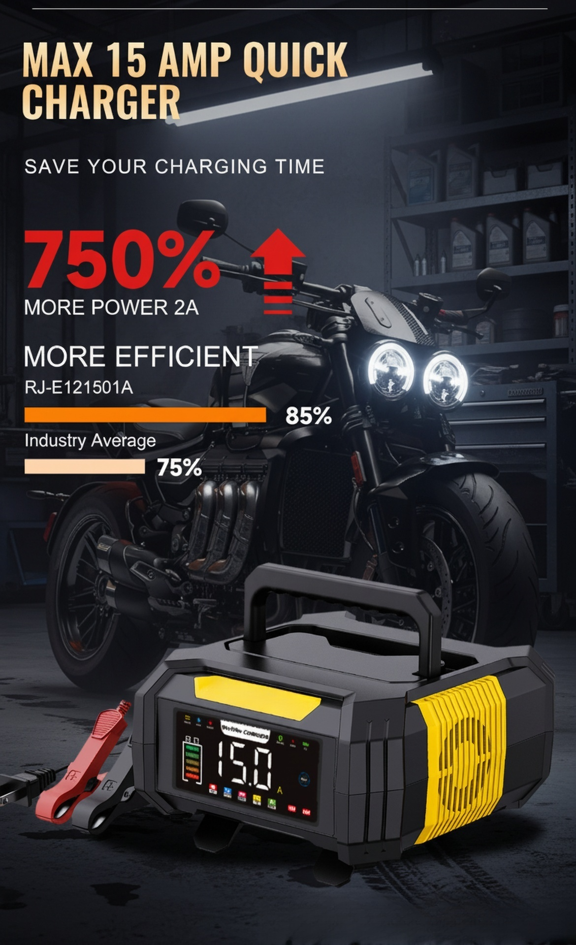 Easy-to-use automotive battery charger for emergency situations