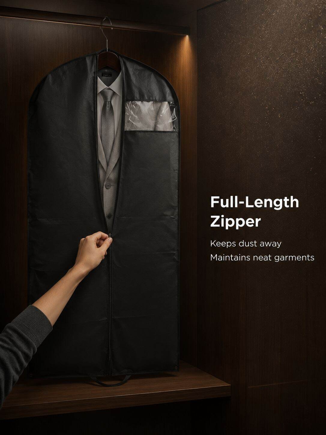 Suit Garment Bag with Zipper Dust Cover