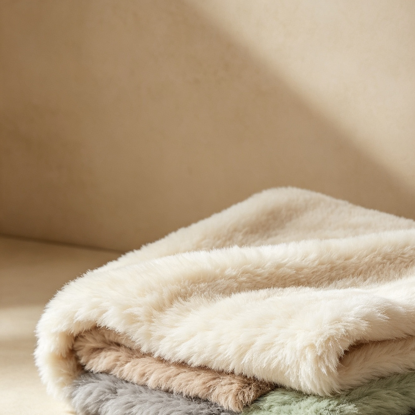 Luxurious fuzzy throw blanket for living room decor