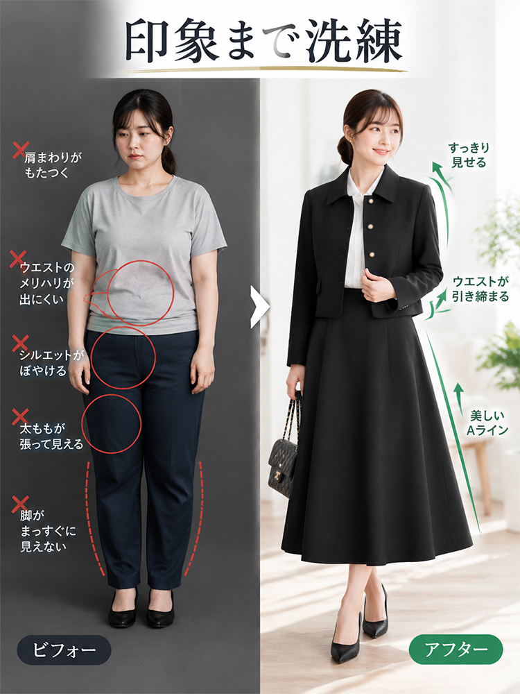 Monolly 通勤美シルエットスーツ | 伝説のモデリスト監修・着痩せ・ストレスフリー