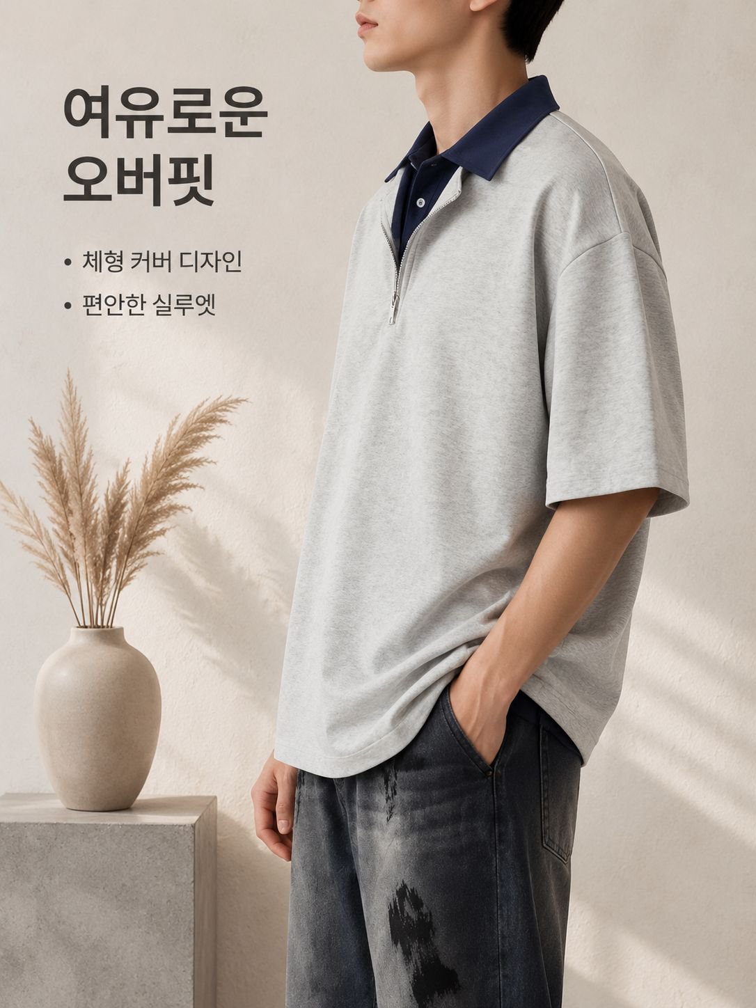 편안한 착용감의 남성 반팔 폴로셔츠