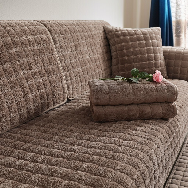 소파 쿠션 플란넬 미끄럼 방지 사계절 공용 방석 융 도톰 소파 커버 겨울 소파 패드