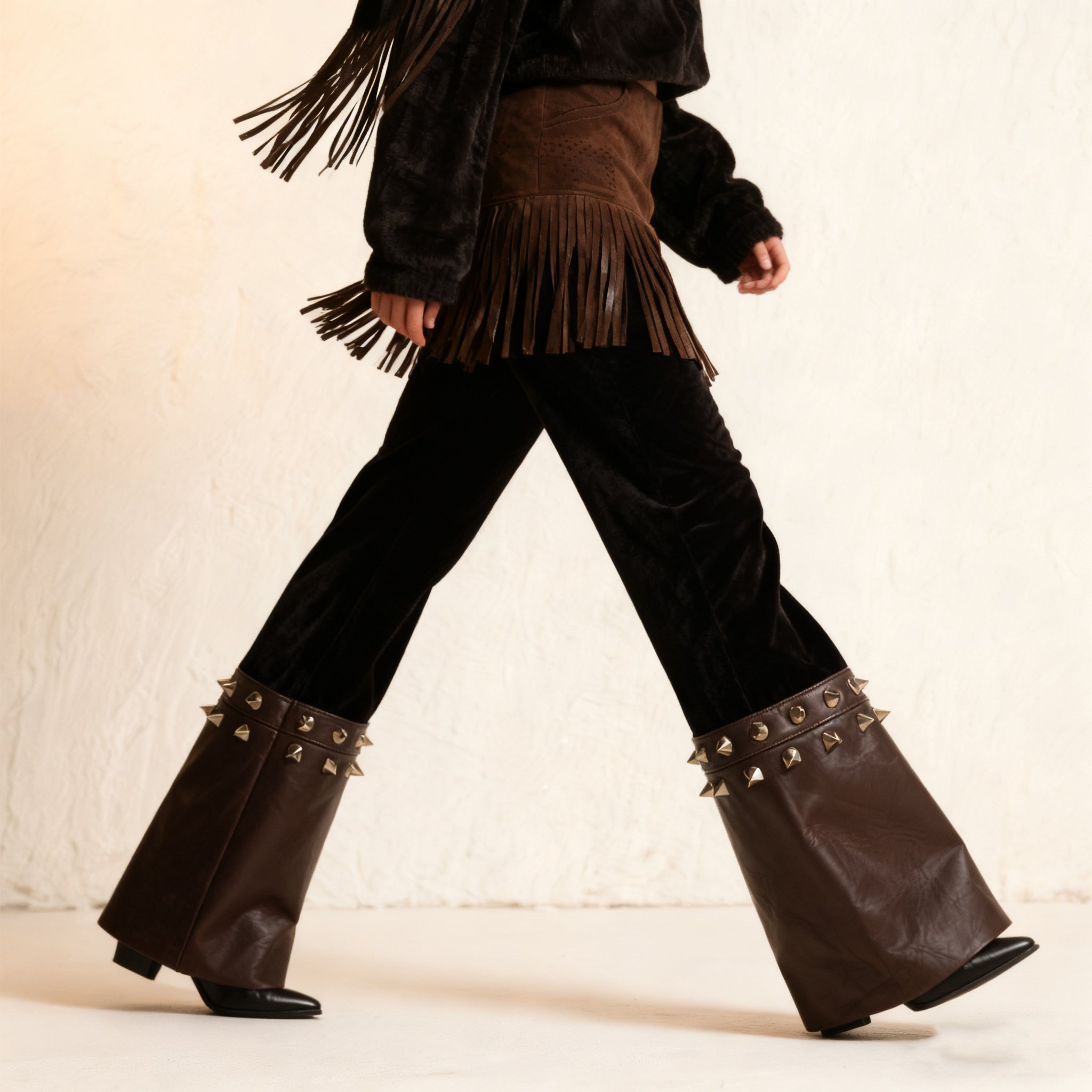 Schlaghosen mit Nietenpunkten