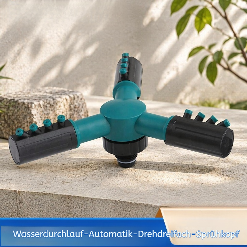 Automatischer rotierender Dreifach-Gartenbewässerungssprinkler für Haushalt und Landwirtschaft