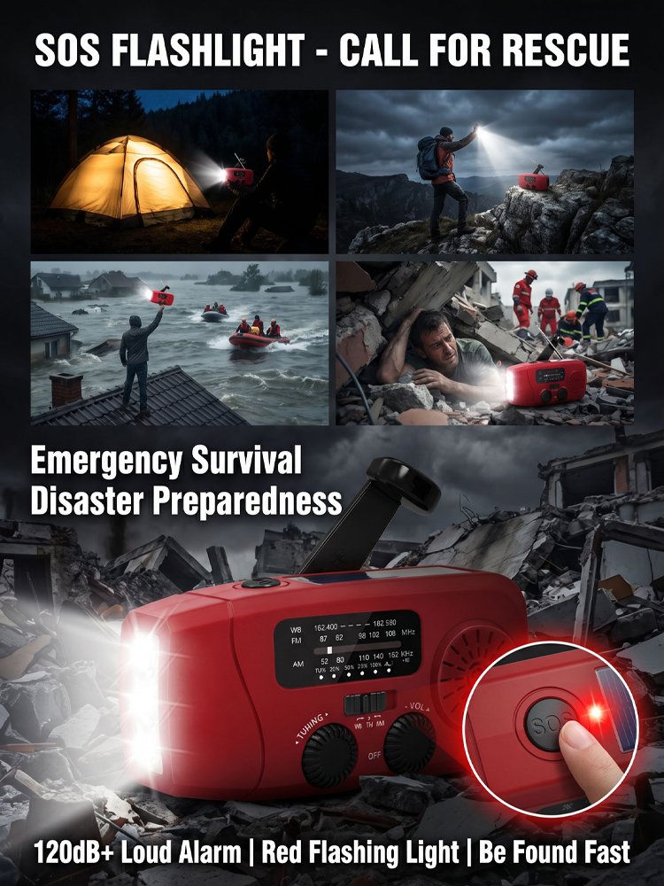 Multifunctional Hand-Cranked Emergency Lighting Radio