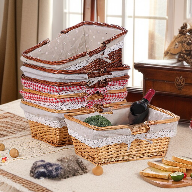 ロングブレッド・フルーツ・スナック用ラタン収納バスケット 家庭用