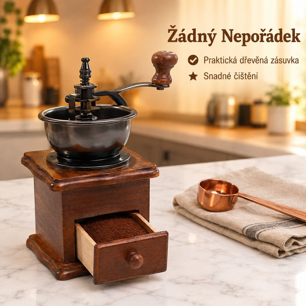 Mini ruční mlýnek na kávu