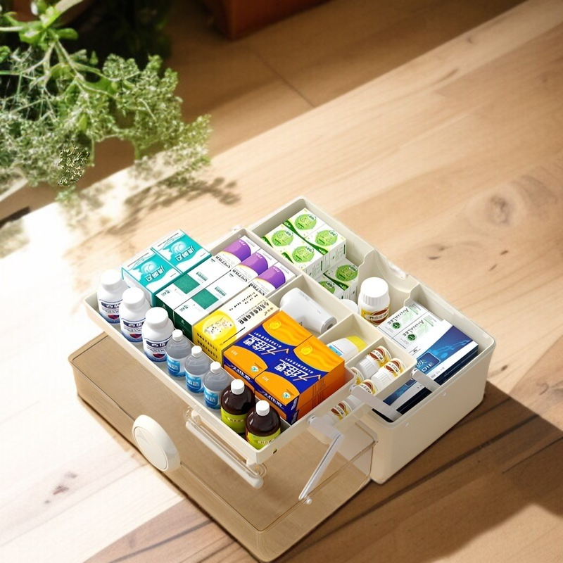 가정용 대용량 레이어드 가시약통 다층 가정용 약품 수납함 방역약 수납함