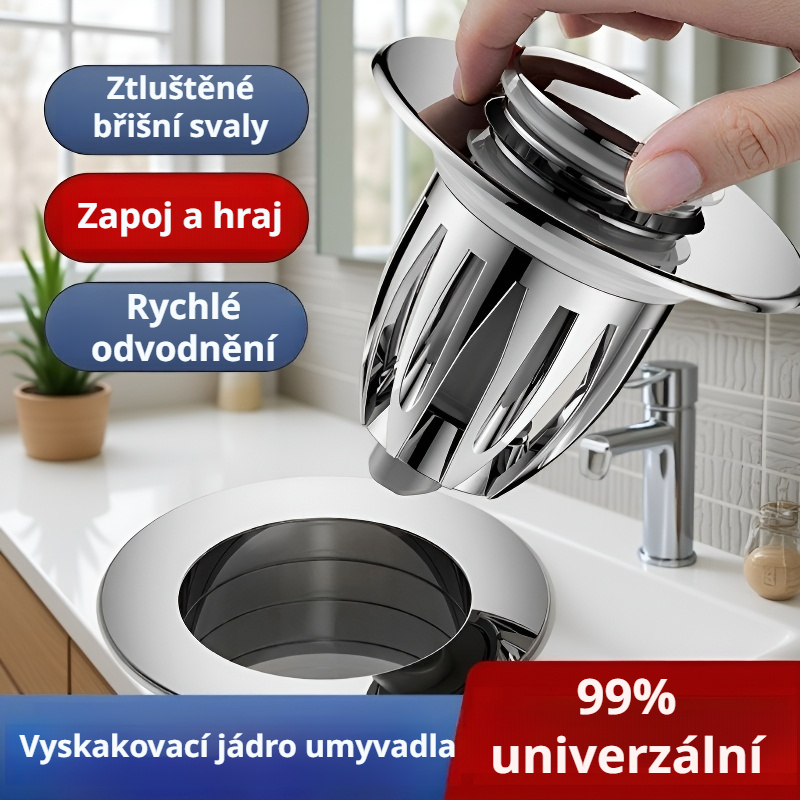 Černý odtokový uzávěr pro umyvadlo