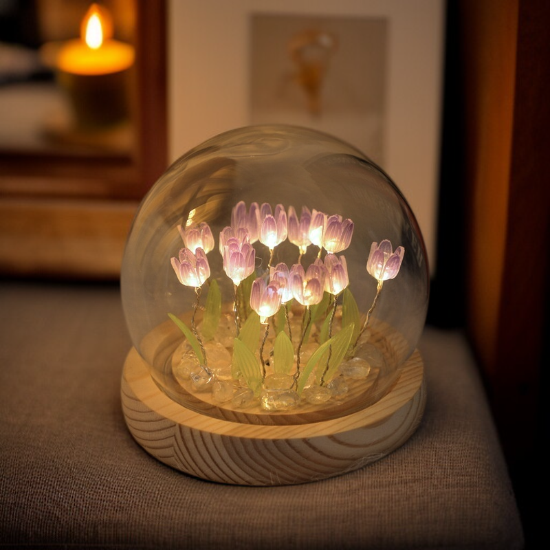 Handgemachtes Tulpen-Nachtlicht Bastelset – Schreibtischdekoration