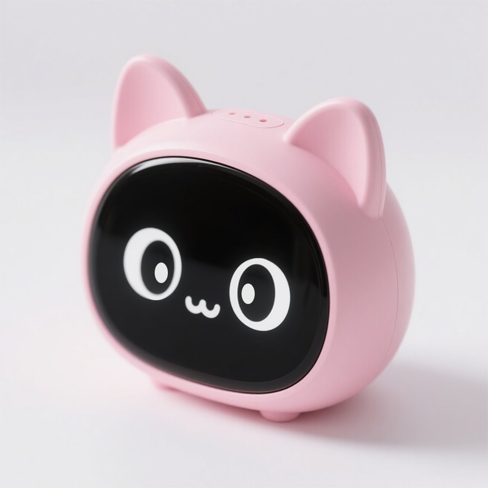 Detailní pohled na displej AI budíku s hlasovým ovládáním