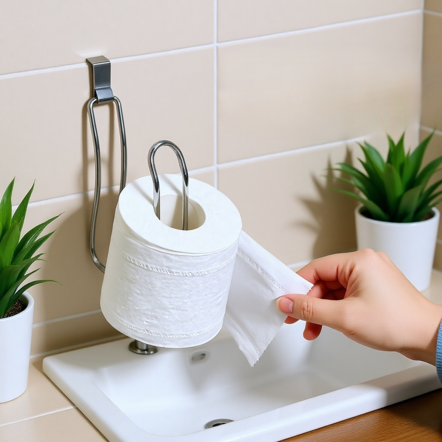 Papierhandtuchhalter für Bad, selbstklebend