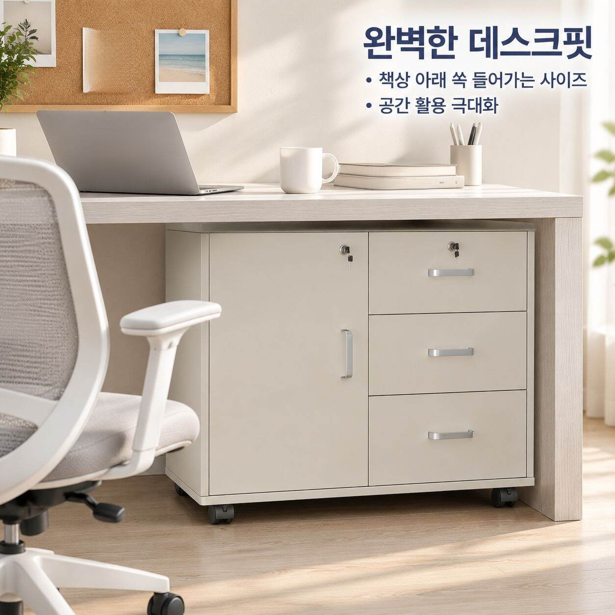 잠금 서랍 바퀴 프린터 수납장 사무실 책상 아래 서류 캐비닛