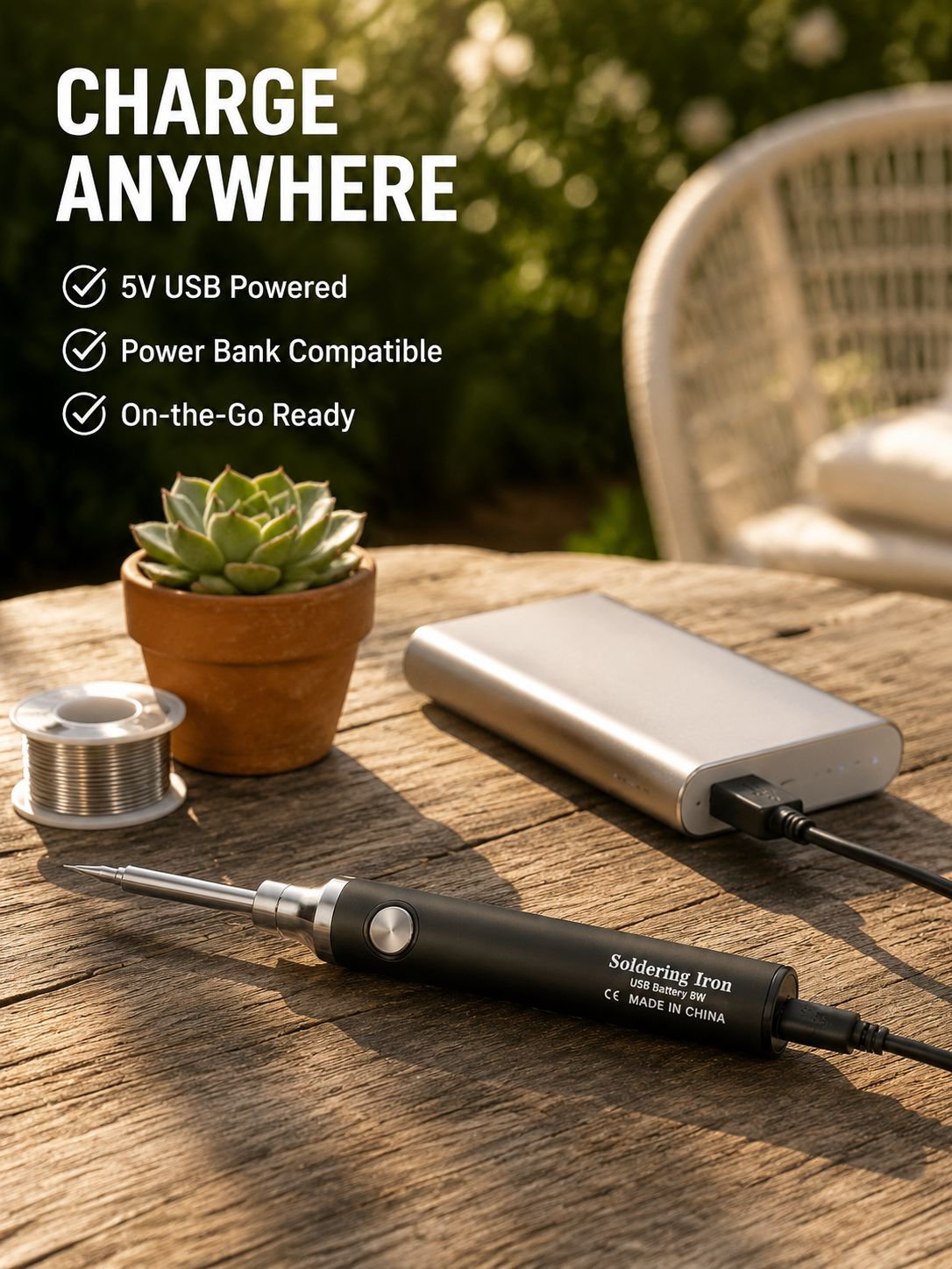 Wireless Mini Soldering Iron Set USB Charging 5V Portable 8W Soldering Pen Home Repair Tools