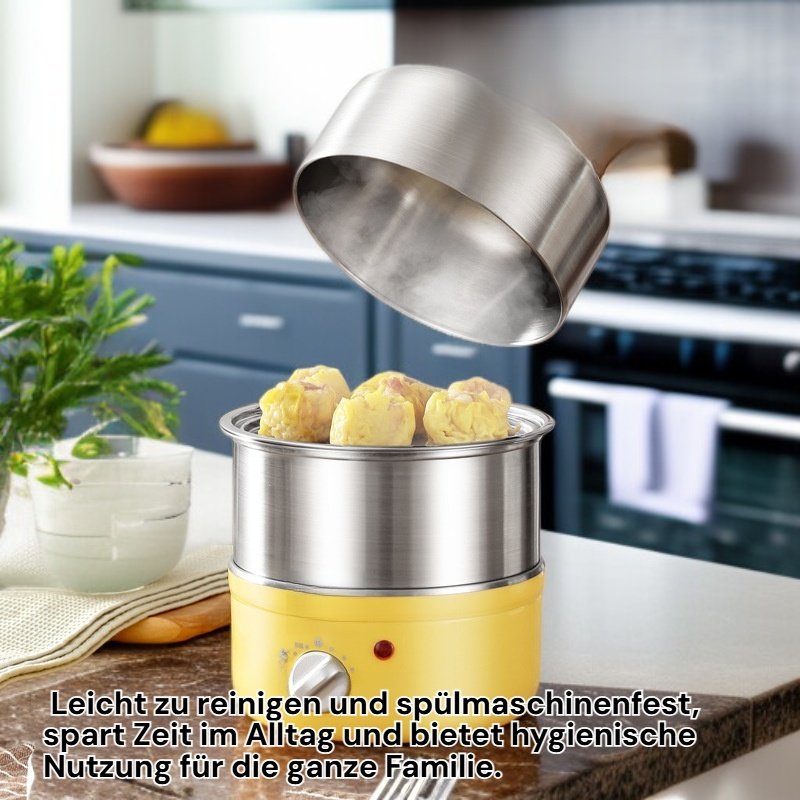 Edelstahl-Eier-Dampfkocher mit Schmortopf